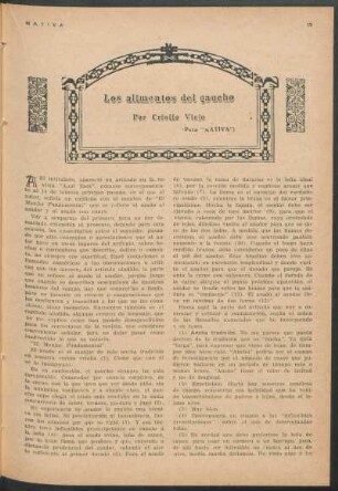 Los alimentos del gaucho