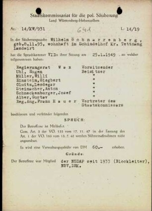 Schnarrenberg, Wilhelm