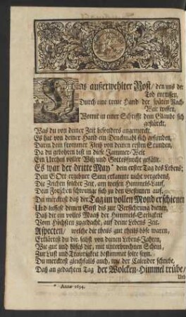 Laß außerwehlter Rost/ den uns der Tod entrissen, ..