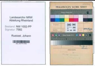 Entnazifizierung Johann Ruessel , geb. 24.06.1892 (Angestellter)