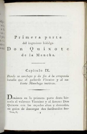 Primera parte del ingenioso hidalge Don Quixote de la Mancha