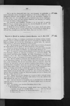 Regulativ in Betreff der beeidigten Handels-Chemiker, vom 11. Juli 1856.
