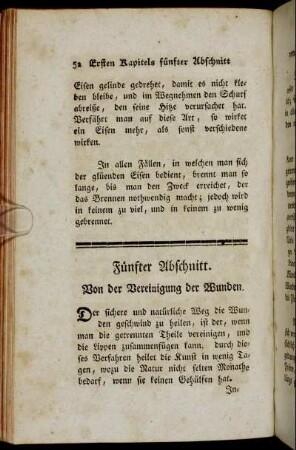 Fünfter Abschnitt. Von der Vereinigung der Wunden.