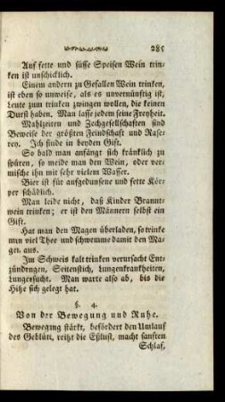 §. 4. Von der Bewegung und Ruhe