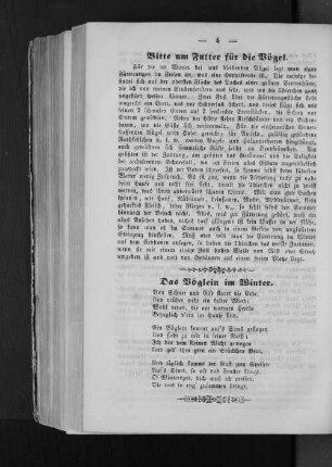 Gedicht: "Das Vöglein im Winter."