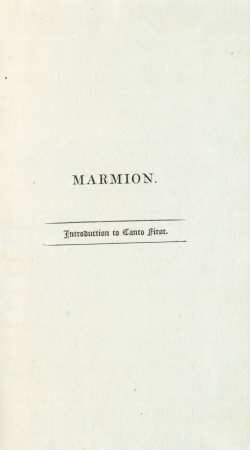 Marmion. Introduction to Canto First