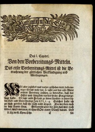 Das I. Capitel. Von den Vorbereitungs-Mitteln.