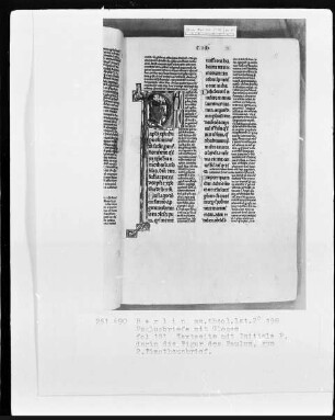 Paulusbriefe mit Glossen — Initiale P (AULUS), darin Paulus, Folio 181recto