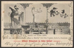 Ansichtskarte Büffet der Stehbierhalle "Max und Moritz", Oranienstraße [1/2]