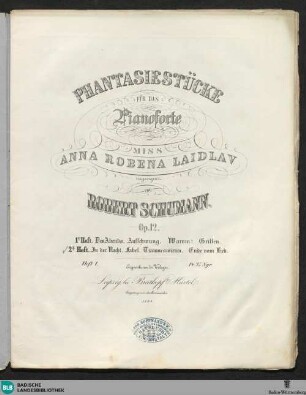 2: Phantasiestücke für das Pianoforte : op. 12