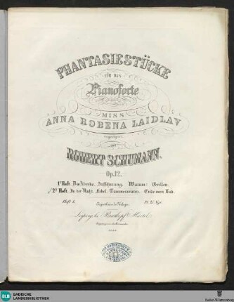 2: Phantasiestücke für das Pianoforte : op. 12