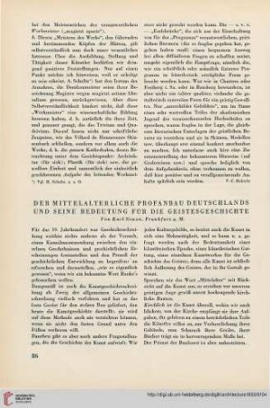 1: Der mittelalterliche Profanbau Deutschlands und seine Bedeutung für die Geistesgeschichte