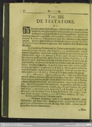 Tit. III. De Testatore