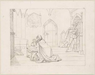 Zu Shakespeares "Hamlet", Blatt 8, 3. Akt, 3. Szene: Hamlet trifft auf den betenden König