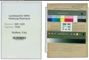 Entnazifizierung Fritz Wolfertz , geb. 17.09.1920 (Postarbeiter)