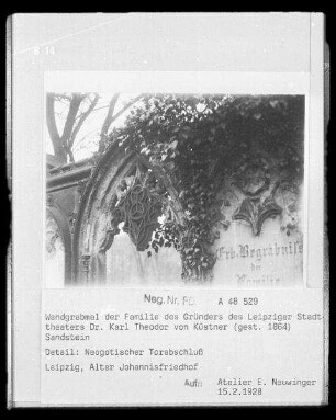 Grab des Gründers des Leipziger Stadttheaters Dr. Karl Theodor von Küstner (gest. 1864)
