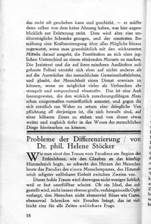 Probleme der Differenzierung