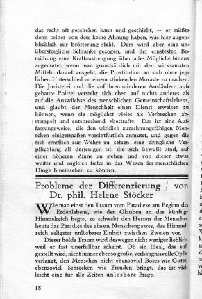 Probleme der Differenzierung