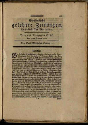 Drey und Vierzigstes Stück, den 27ten October 1792.