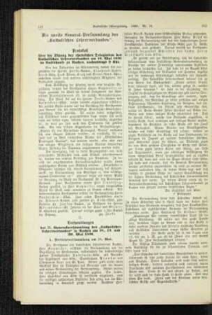 ¬Die¬ zweite General-Versammlung des "Katholischen Lehrerverbandes"