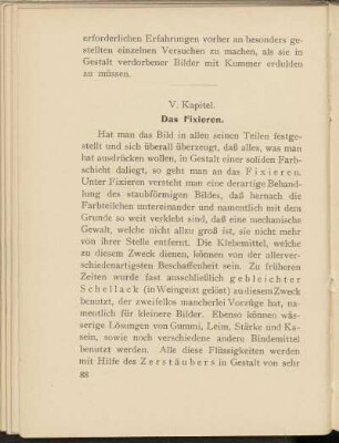 V. Kapitel. Das Fixieren.