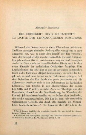 22-38 Der Ehebegriff des Kirchenrechts im Lichte der ethnologischen Forschung