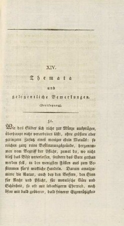 XIV. Themata und gelgentliche Bemerkungen (unvollständig)