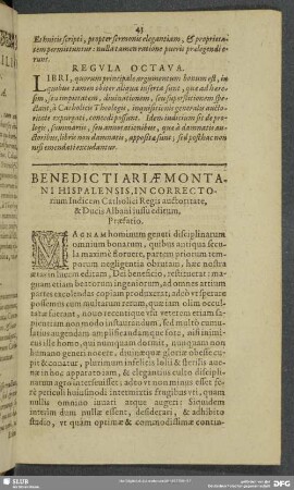 Benedicti Ariaemontani ... Praefatio