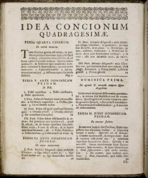Idea Conicionum Quadragesimæ.