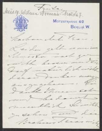 Brief an Emma Brandes : 25.06.1903