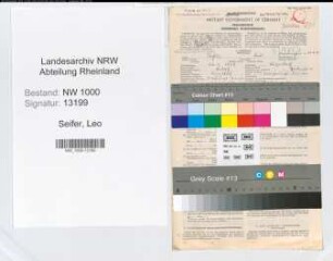 Entnazifizierung Leo Seifer, geb. 26.03.1909 (Versich.Angest.)