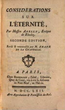 Considerations sur l'éternité
