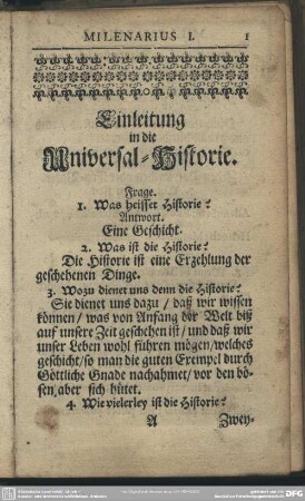 Einleitung in die Universal-Historie