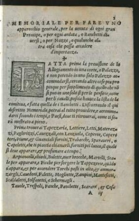 Memoriale Per Fare Uno apparechio generale, ...