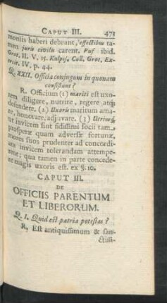 Caput III. De Officiis Parentum Et Liberorum