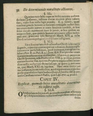 Caput IV. Explicat, quomodo bujus moralitatis determinatio institui possit.