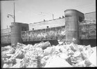 Vereisung des Neckars Ansicht der Eisansammlung vor der Brücke bei Untertürkheim vom 01.03.1929