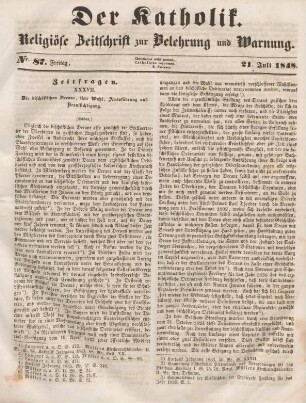 349-351 Zeitfragen : XXXVII. Die bischöflichen Decane, ihre Wahl, Amtsführung und Beaufsichtigung (Schluß)