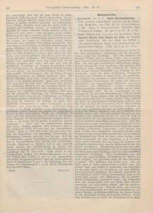 434-436 [Rezension] Burkhardt, G. E., Burkhardt’s Kleine Missionsbibliothek. 2. Aufl., gänzlich umgearbeitet und bis auf die Gegenwart fortgeführt von R. Grundemann. 3. Band: Asien. 1. Vorderindien