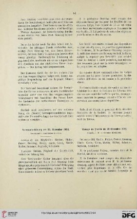 Vorstands-Sitzung am 28. Dezember 1900 / Séance du Comité du 28 décembre 1900