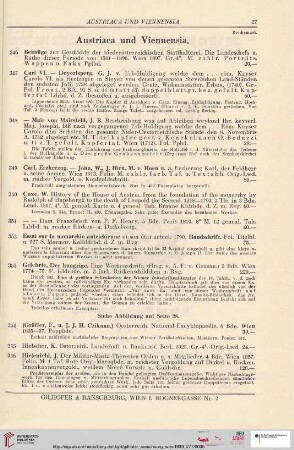 Austriaca und Viennensia (Nr. 346-391)