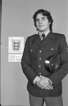 Austausch-Polizist aus Berlin Jörg Richter beim Polizeirevier Karlsruhe-Waldstadt