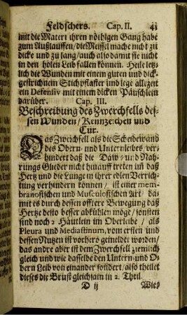 Cap. III. Beschreibung des Zwerchfells dessen Wunden/ Kennzeichen und Cur