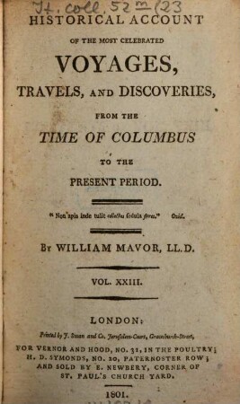 Historical Account Of The Most Celebrated Voyages, Travels, And Discoveries : From The Time Of Columbus To The Present Period. 23