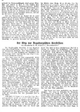 Der Weg zur Augsburgischen Konfession