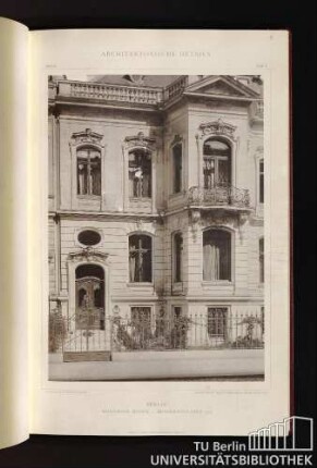Tafel 8. Berlin. Wohnhaus Mosse - Bendlerstrasse 33a