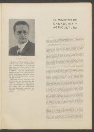 El Ministro de Ganadería y Agricultura