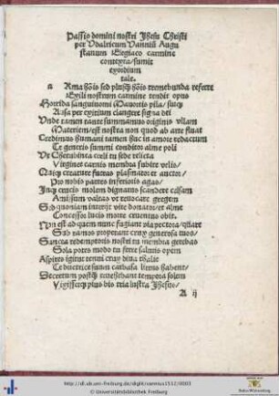 Passio domini nostri Jhesu Christi per Udalricum Vannium…