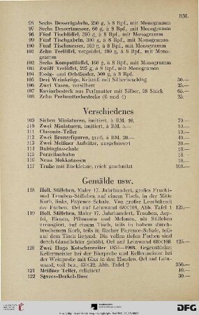 Gemälde usw. (Nr. 118-163)