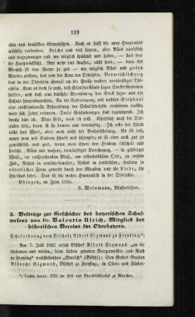 Beiträge zur Geschichte des bayerischen Schulwesens